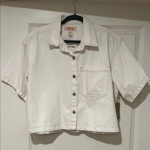 Lone Star Women's Cream Button-Up Crop Top